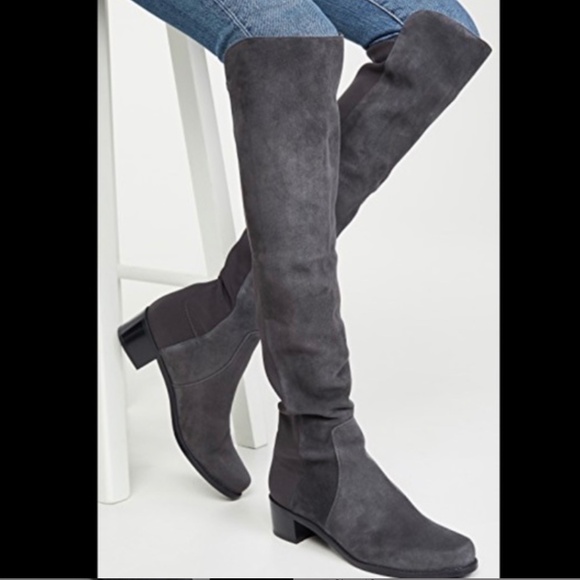 Over-the-Knee Gray Suede Boots Size 7 - Picture 15 of 15